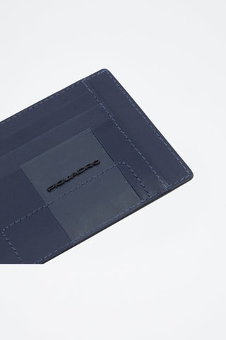 Portacarte in pelle - Blu