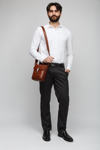 Borsa a tracolla in pelle - Marrone