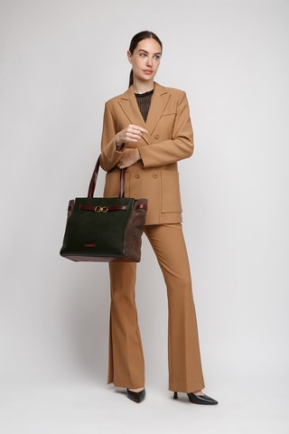Shopping bag in pelle - Marrone