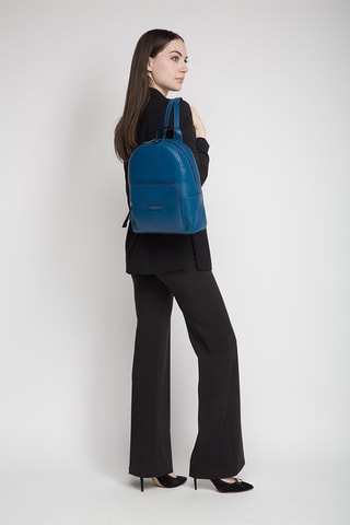 Zaino in pelle Elettra - Blu, rosa e dorato