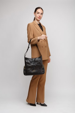 Borsa a spalla in pelle - Nero