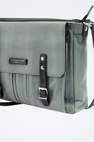 Cartella in pelle Messenger - Grigio