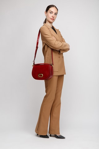 Borsa a spalla in pelle - Rosso