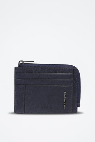 Portacarte in pelle - Blu