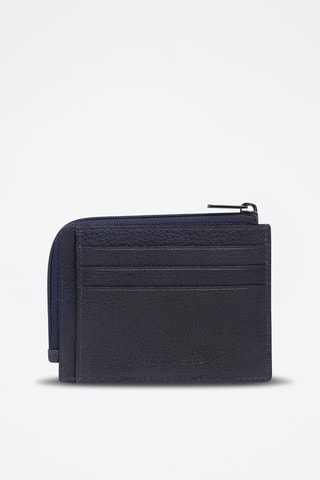 Portacarte in pelle - Blu