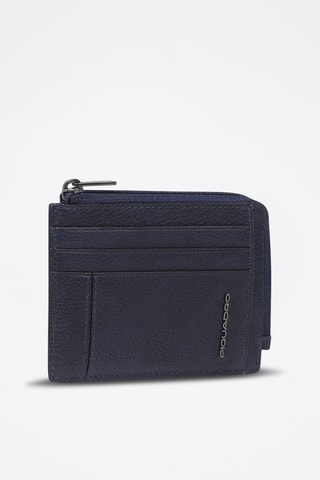 Portacarte in pelle - Blu