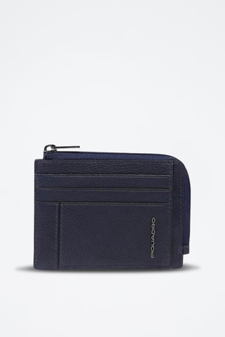Portacarte in pelle - Blu