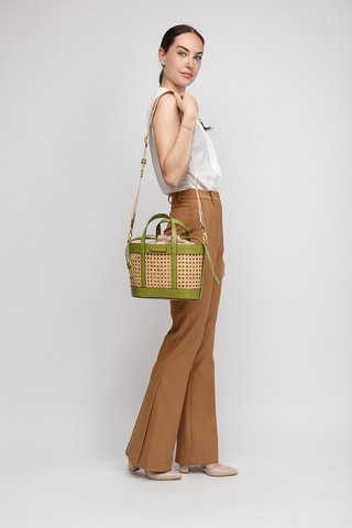Shopping bag in pelle - Verde