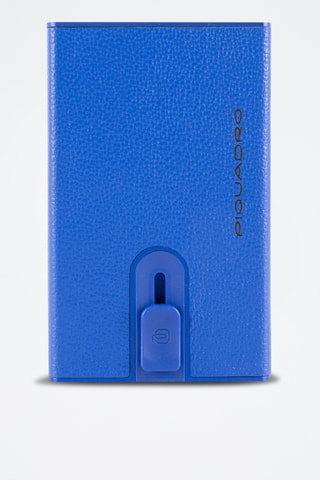Portacarte in pelle - Blu