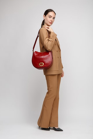 Borsa a tracolla in pelle - Rosso
