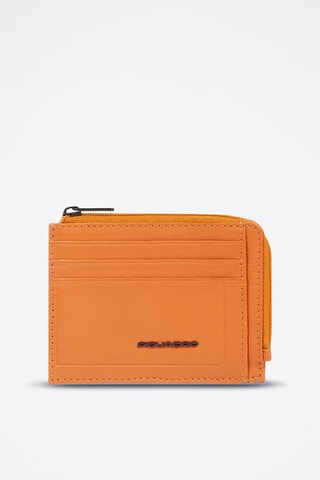 Portacarte in pelle - Arancione