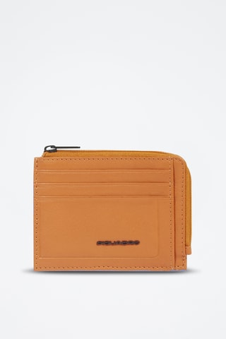 Portacarte in pelle - Arancione