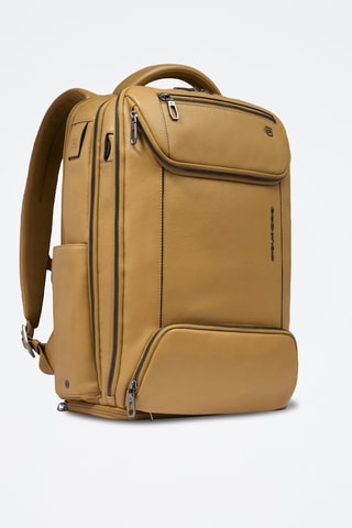 Zaino connesso in pelle - Giallo