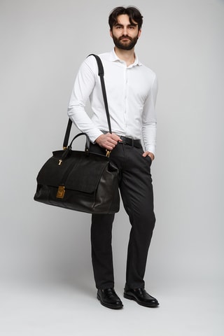 Borsa a mano in pelle - Nero