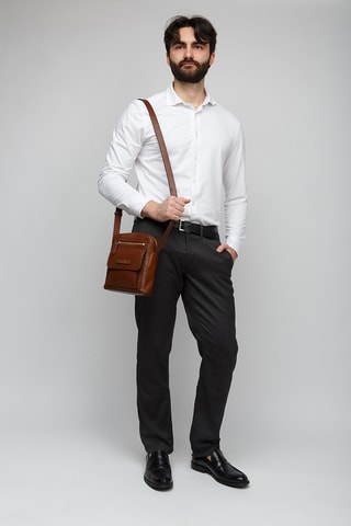 Borsa a tracolla in pelle - Marrone