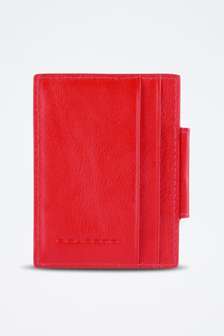 Portacarte in pelle - Rosso