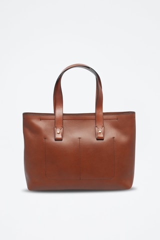 Shopping bag in pelle e pelle di vitello Marrone - Marrone