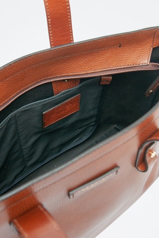 Shopping bag in pelle e pelle di vitello Marrone - Marrone
