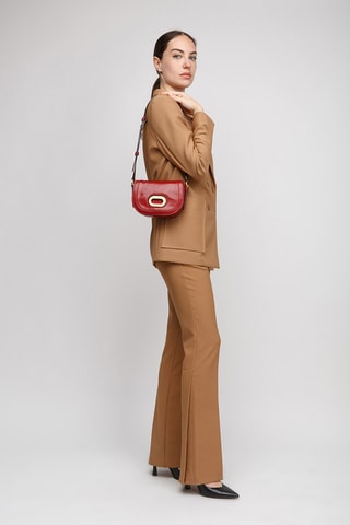 Borsa a spalla in pelle - Rosso