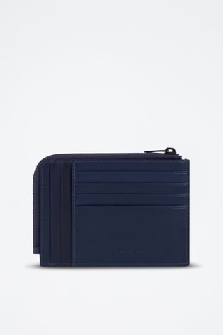 Portacarte in pelle - Blu