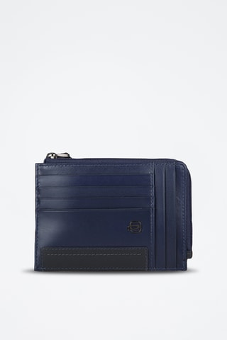 Portacarte in pelle - Blu