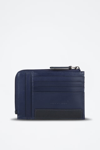 Portacarte in pelle - Blu