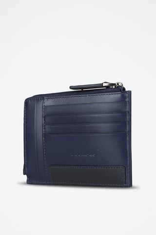 Portacarte in pelle - Blu
