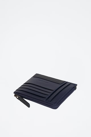 Portacarte in pelle - Blu