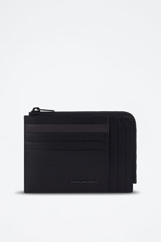 Portacarte in pelle - Nero