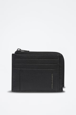 Portacarte in pelle - Nero