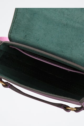 Borsa a tracolla in pelle - Viola