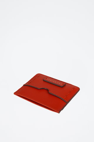 Portacarte in pelle - Rosso