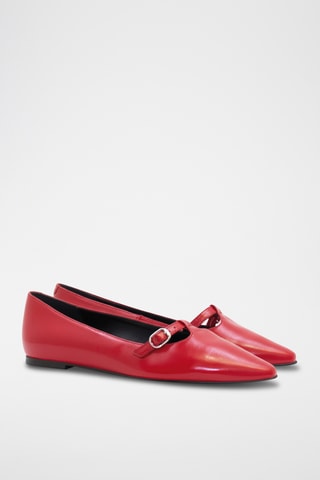 Lakleren Ballerina's - Rood