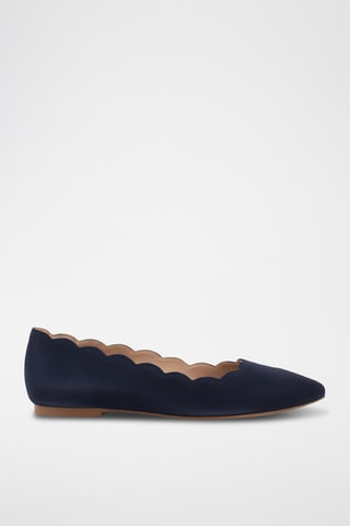 Leren Ballerina's - Marineblauw