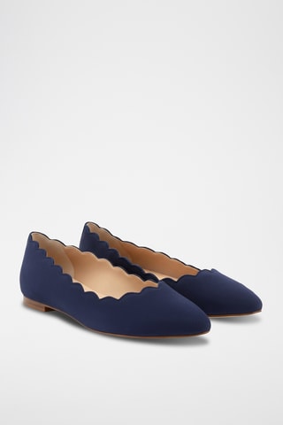 Leren Ballerina's - Marineblauw