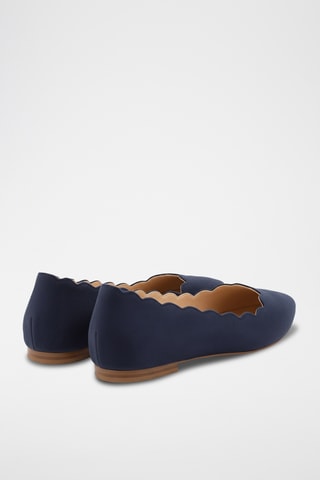Leren Ballerina's - Marineblauw