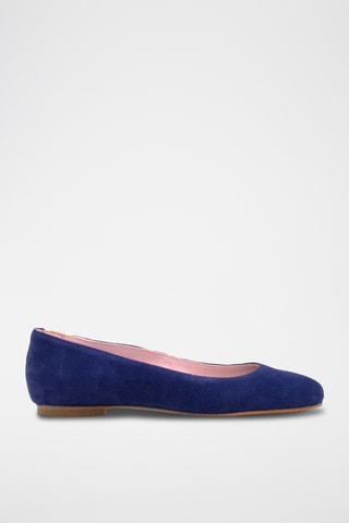 Nubuck Ballerina's - Marineblauw