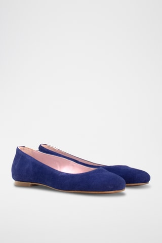 Nubuck Ballerina's - Marineblauw