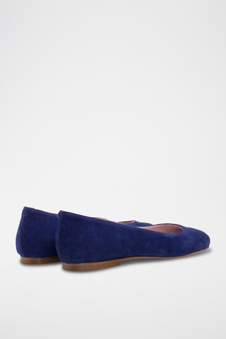 Nubuck Ballerina's - Marineblauw