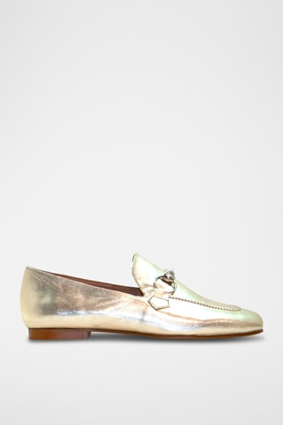 Leren Mocassins - Zilverkleurig
