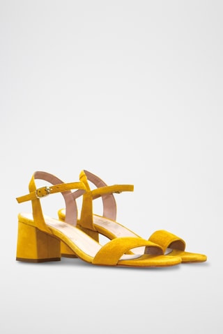 Nubuck Sandalen met Hak - Geel