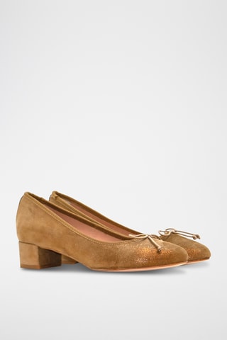 Leren Ballerina's - Bruin