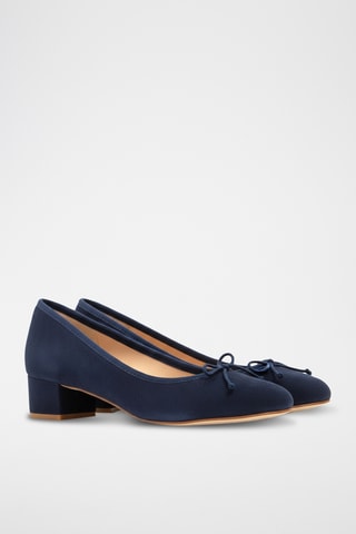 Leren Ballerina's - Blauw