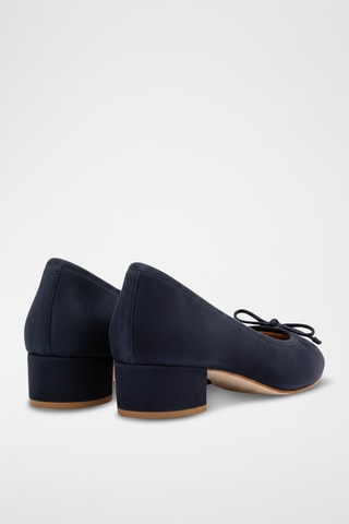Leren Ballerina's - Blauw