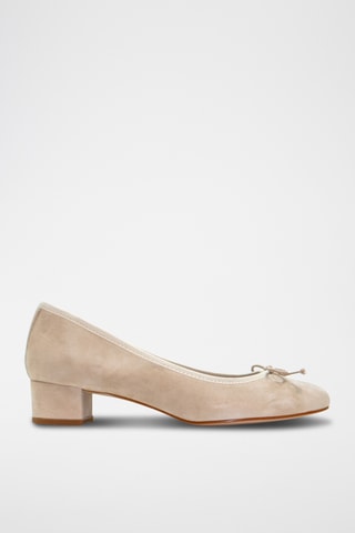 Leren Ballerina's - Beige