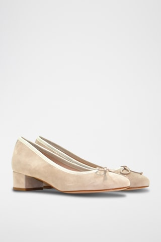 Leren Ballerina's - Beige