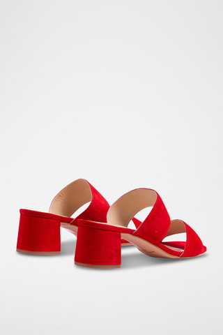 Leren Muiltjes met Hak - Rood