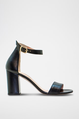 Leren Sandalen met Hak - Zwart