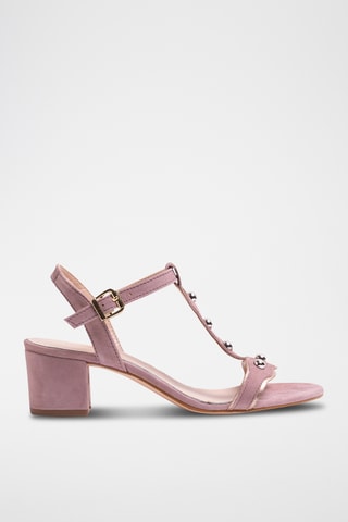 Leren Sandalen met Hak - Nude