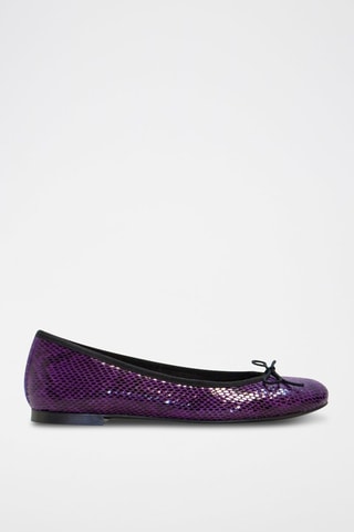 Leren Ballerina's Deborah - Paars